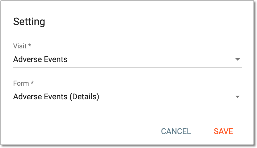 Selecting AE visit and form