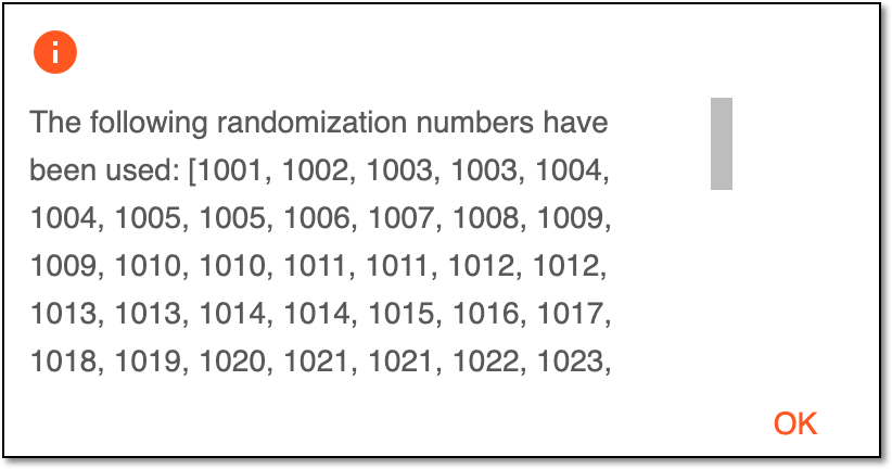 Invalid starting number warning