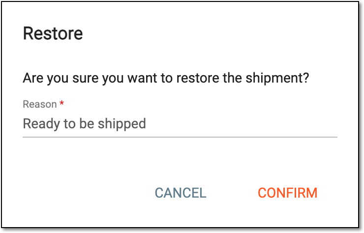 Providing restoration reason