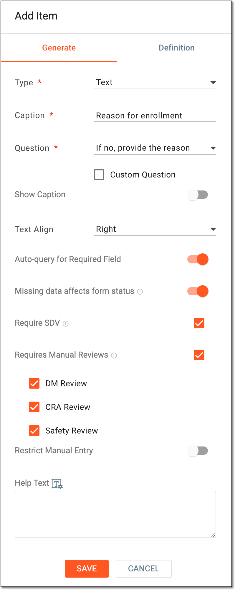 Adding text item