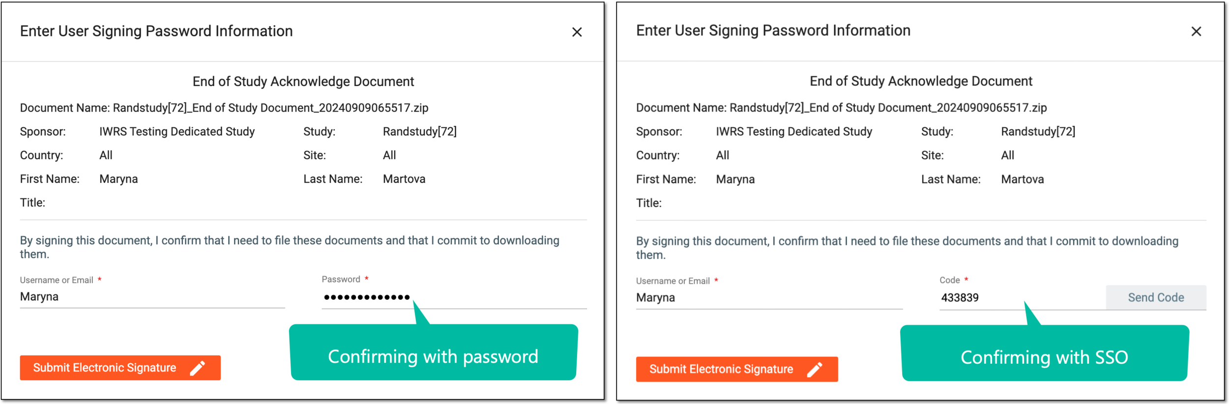Confirming system document acknowledgment