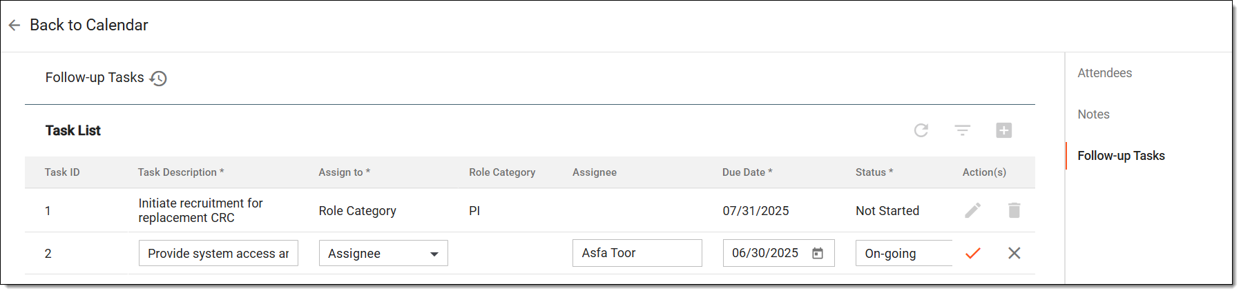 Adding follow-up task