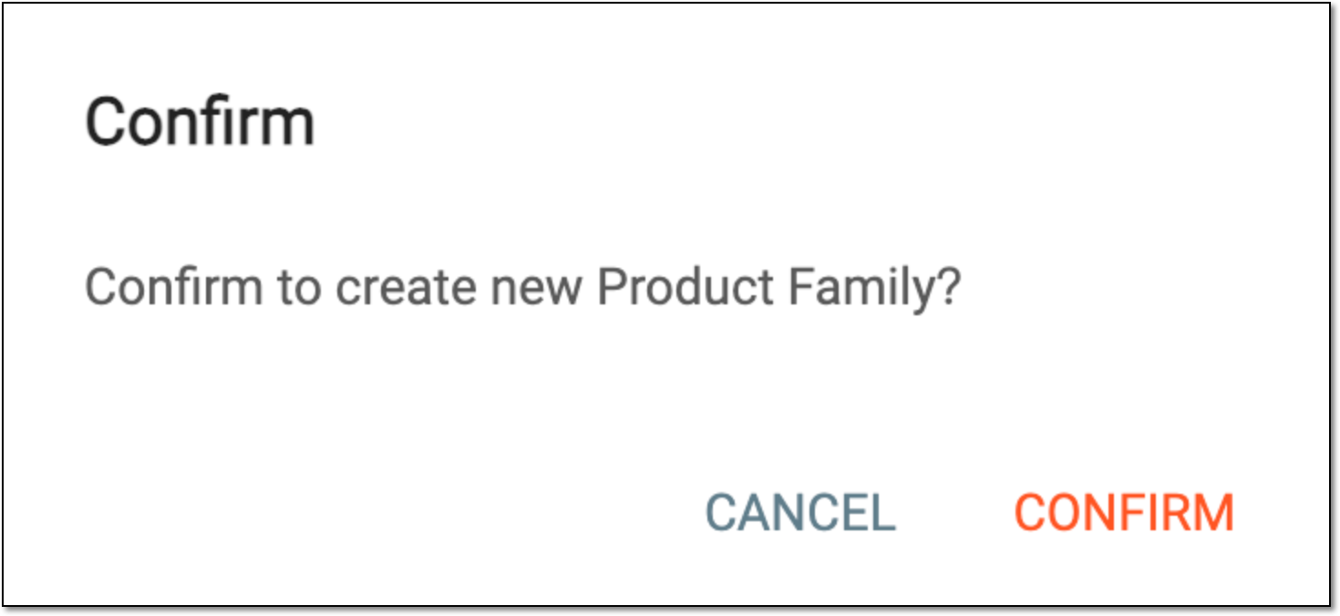 Confirming to copy product family