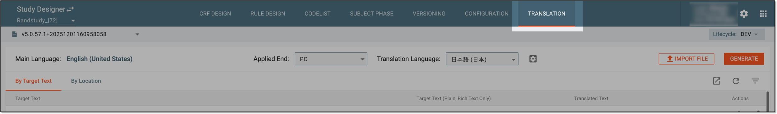 Accessing CRF translation functionality