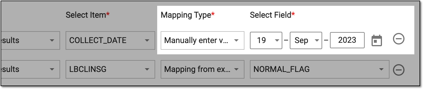 Manual value mapping type example
