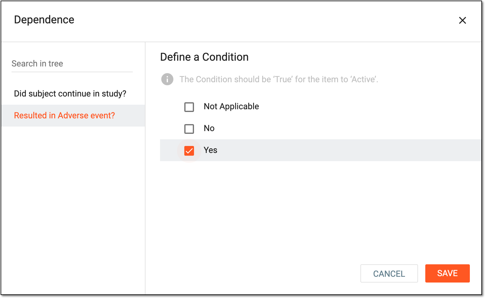 Setting question dependency