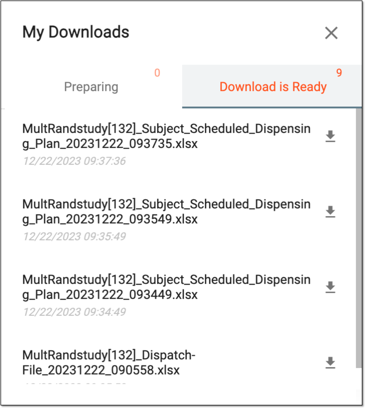 Viewing downloads