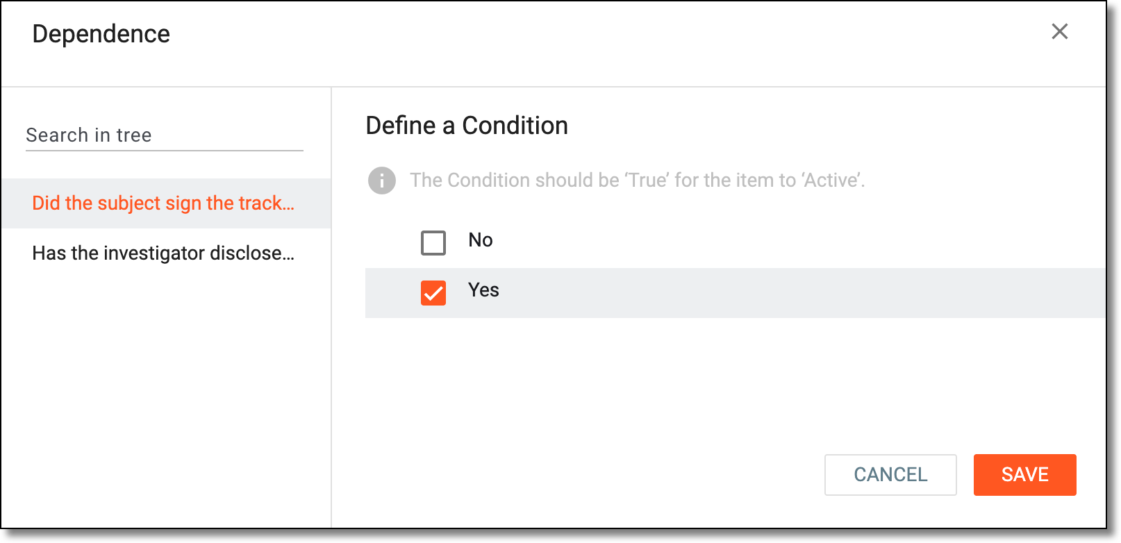 Setting question dependency