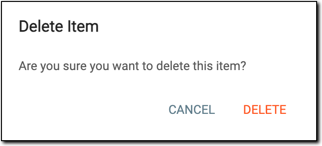 Confirming template deletion