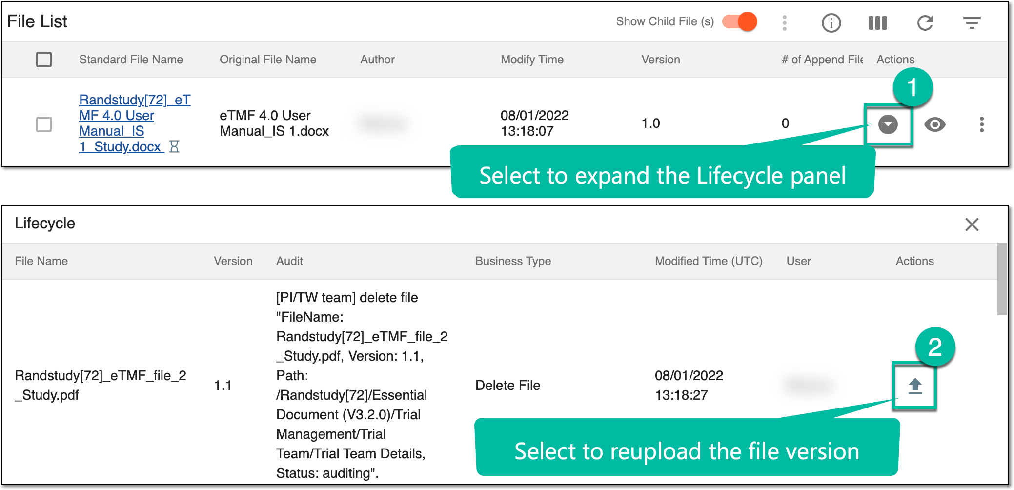 Reuploading file version from Lifecycle panel