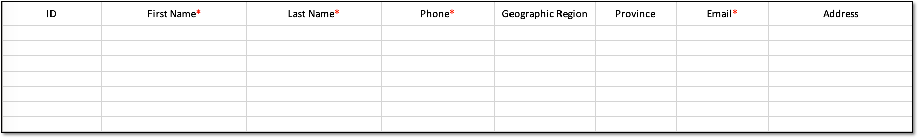 Sample of template downloaded to your PC