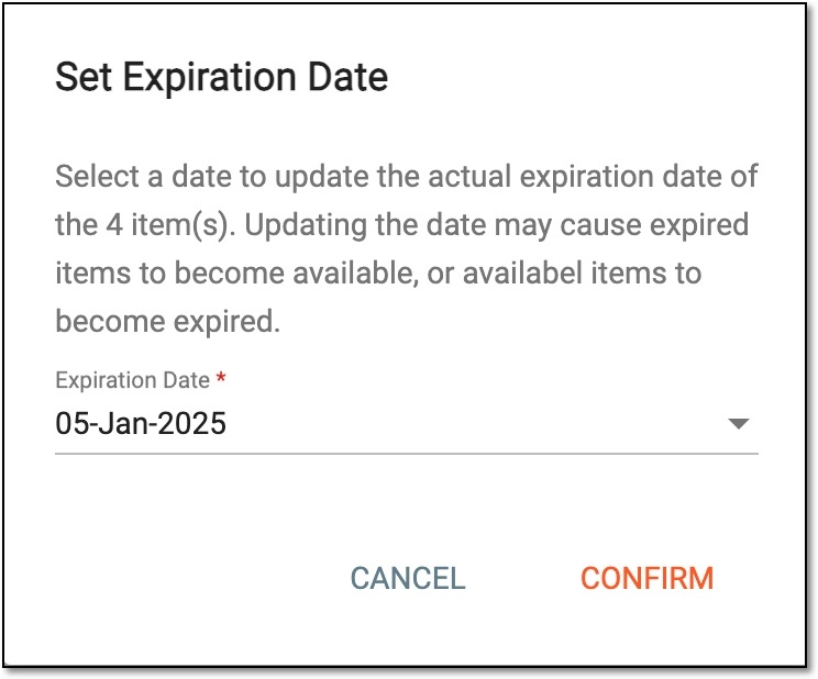Setting expiration date