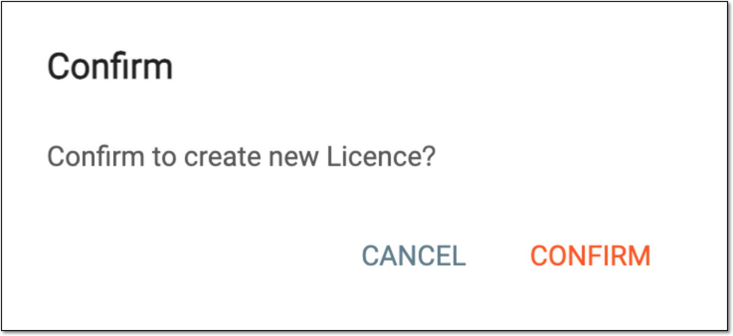 Confirming to copy license