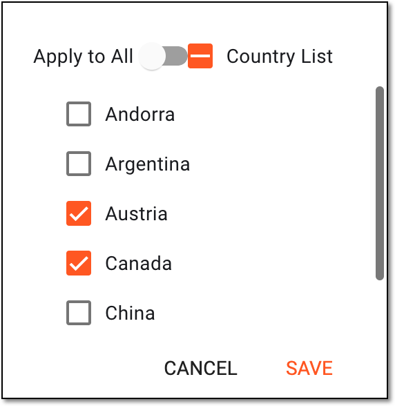 Choosing countries for artifact availability
