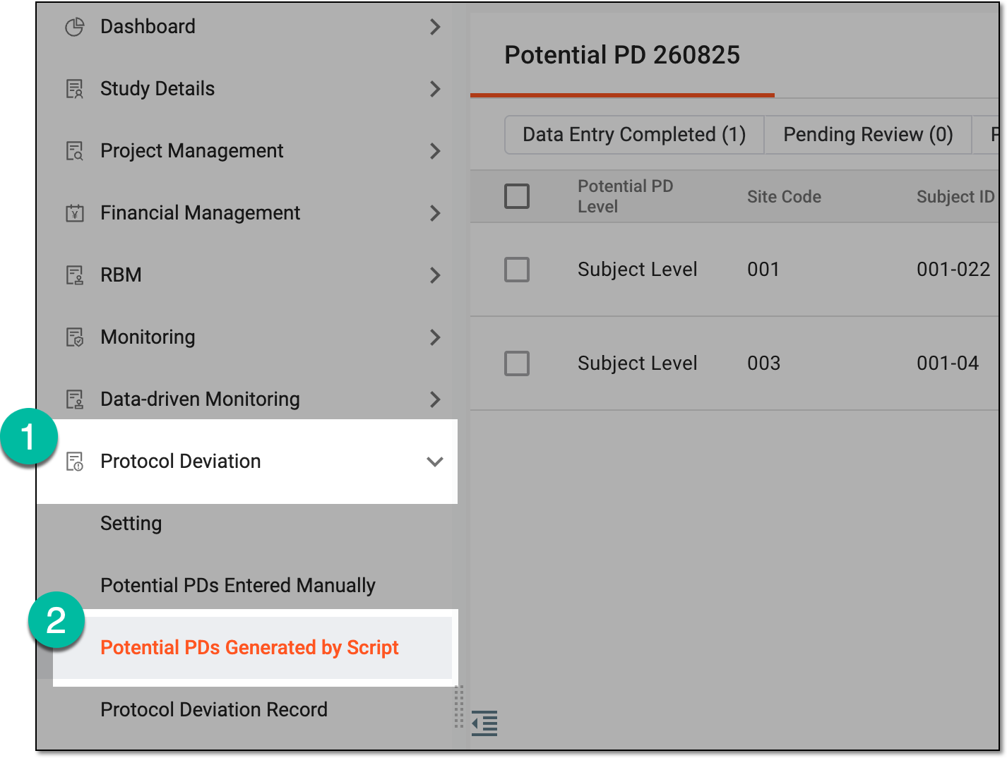 Accessing script-generated potential PDs