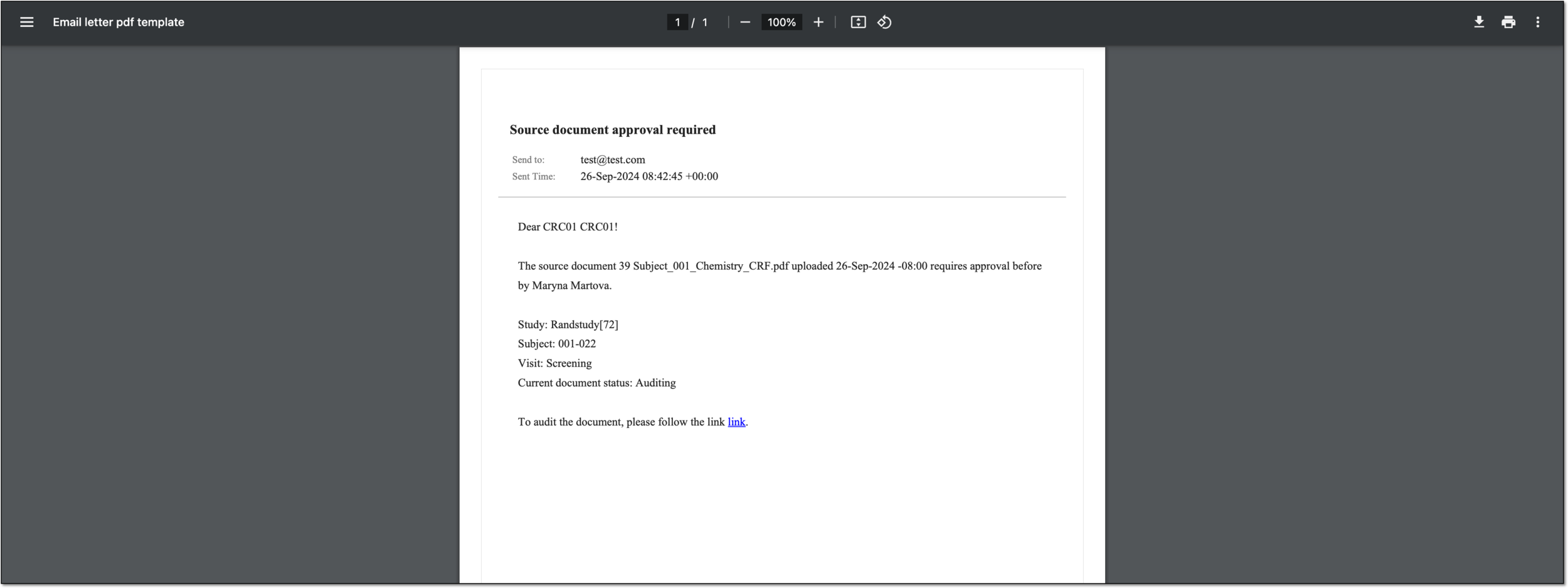 Previewing workflow-sent email content