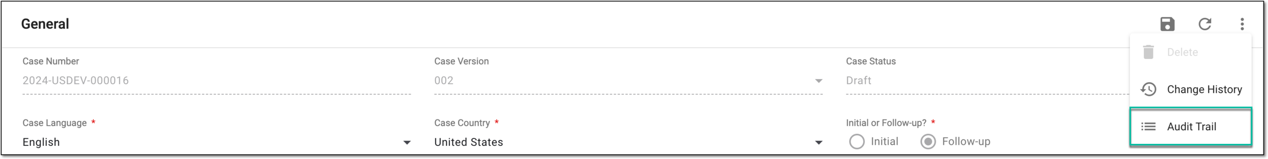 Accessing form audit trail