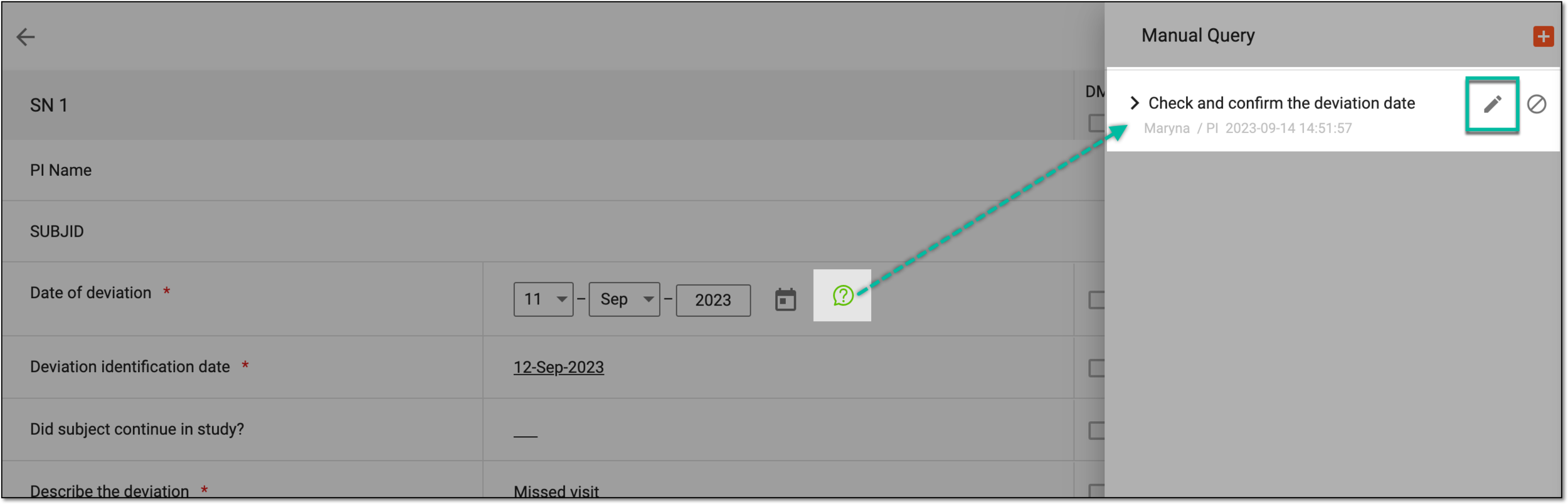 Selecting to edit query