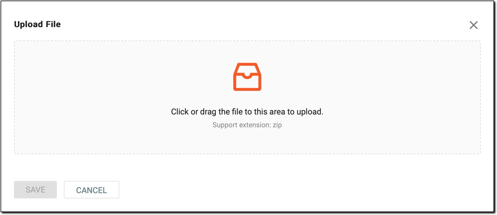 Selecting zipped file to upload