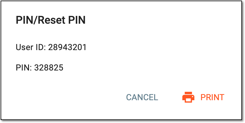 Resetting caregiver account PIN