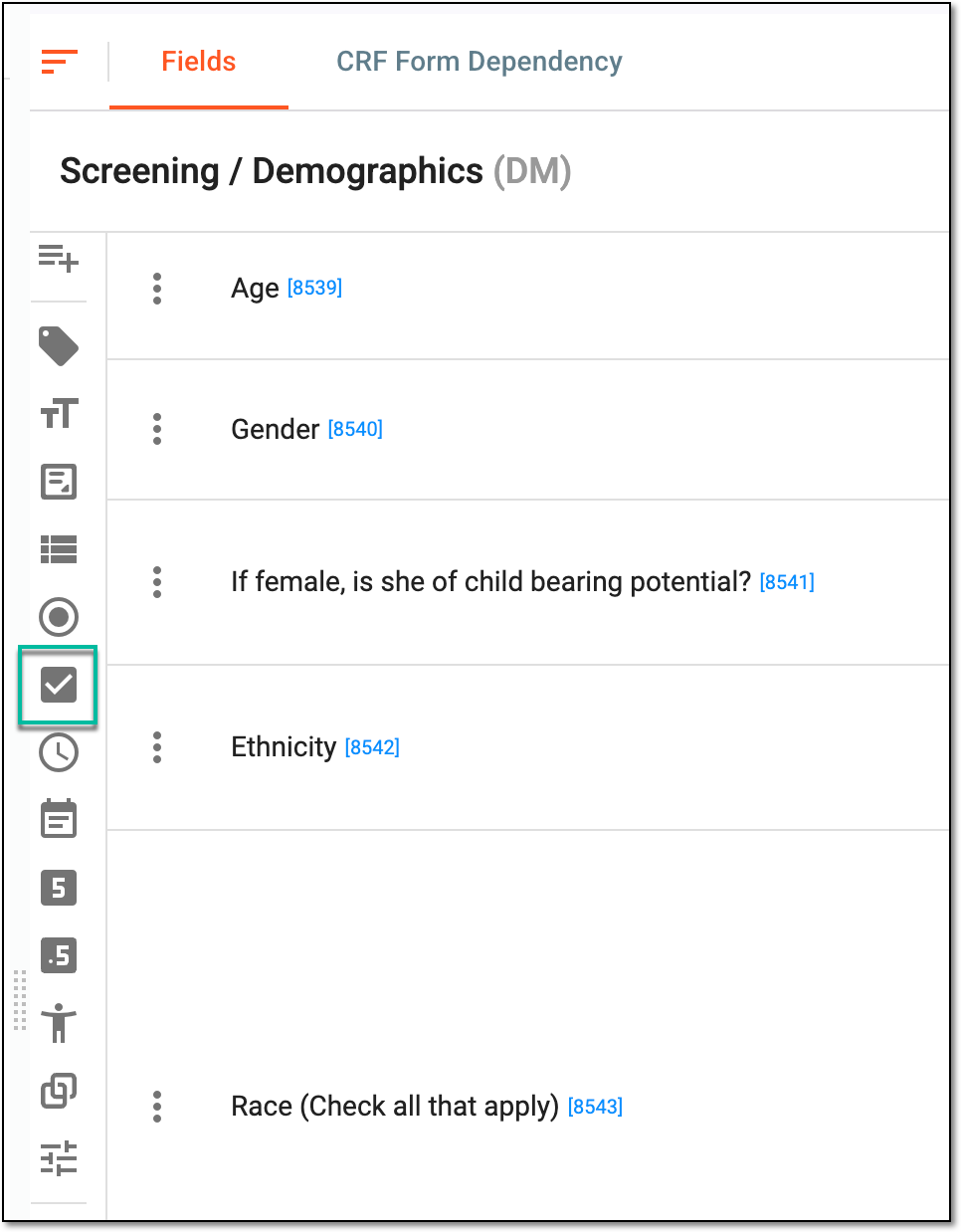 Selecting checkbox item