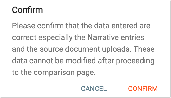 Confirming to compare follow-up task data