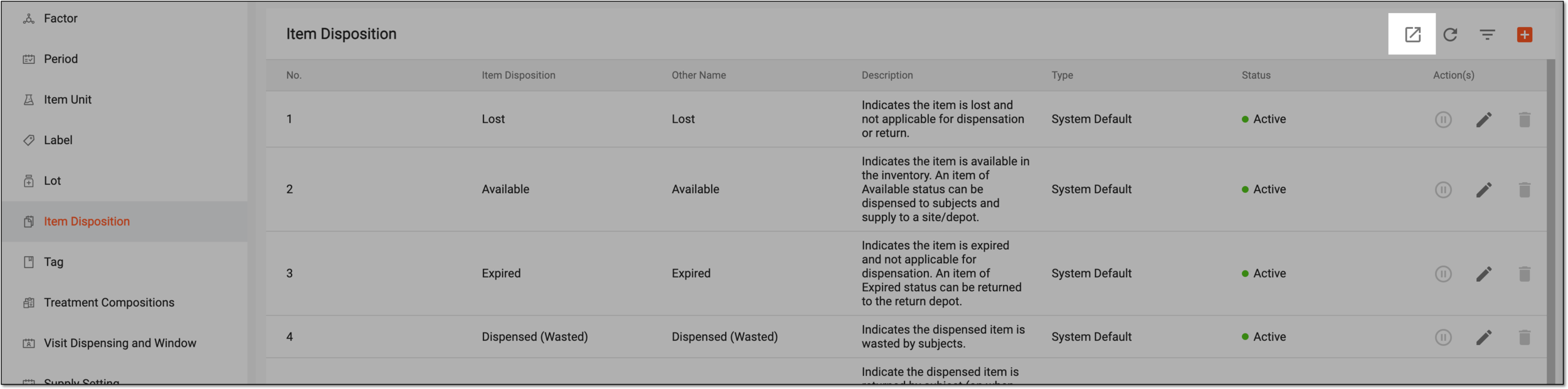 Exporting treatment composition details
