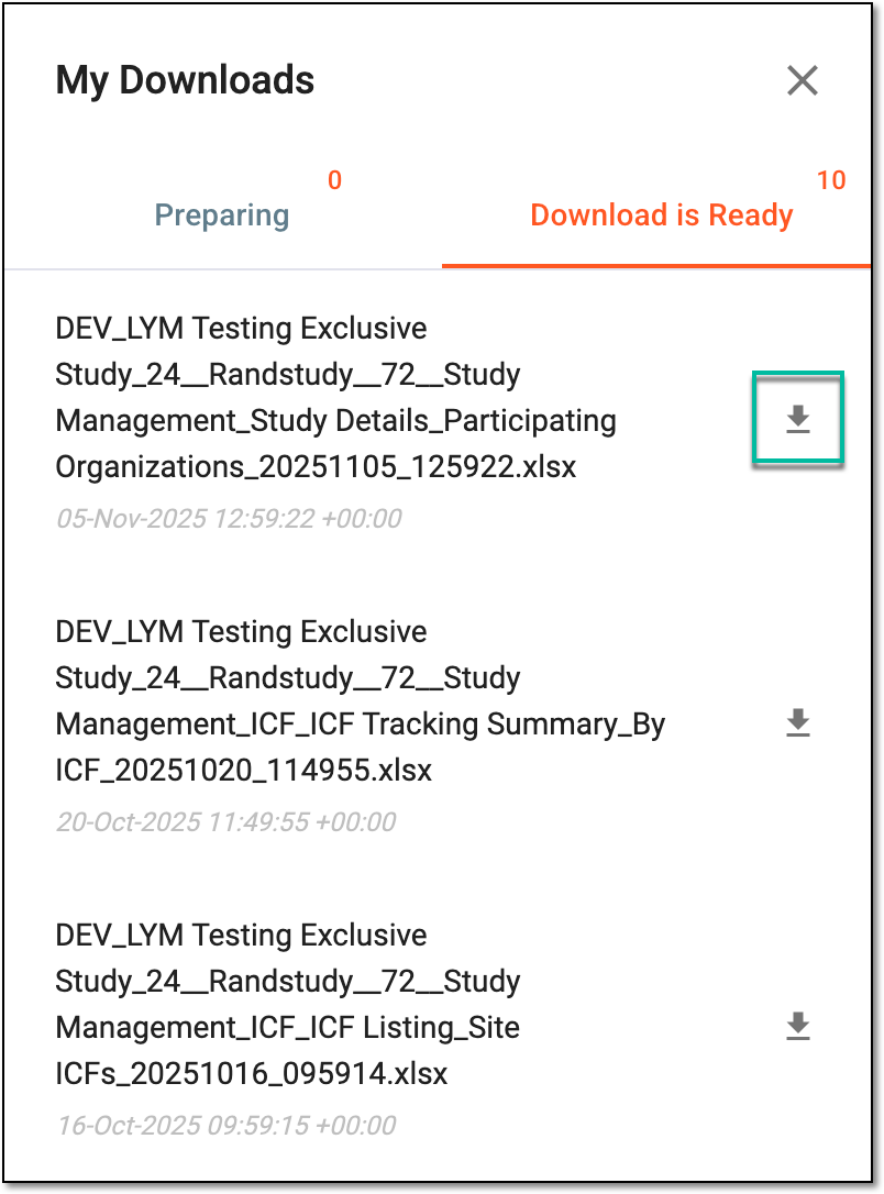 Downloading extracted participating organization data