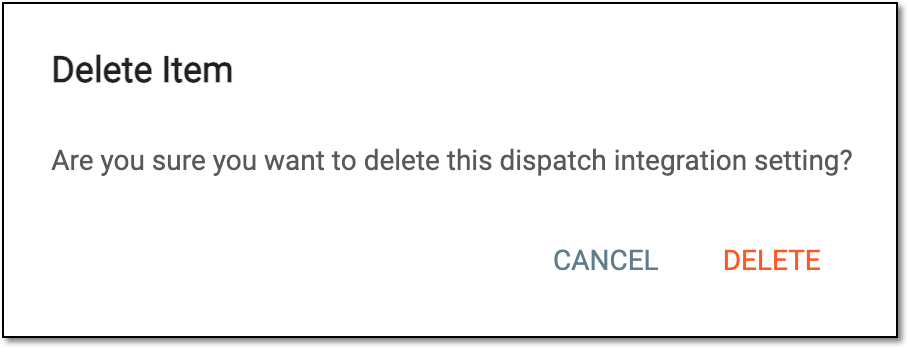 Confirming order integration setting deletion