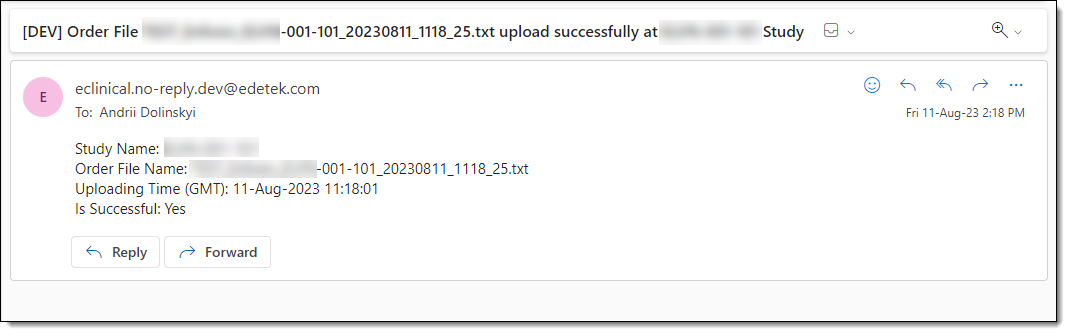 Integration alert example