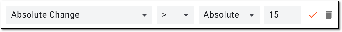 Setting absolute change condition