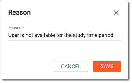 Entering reason to delete staff member