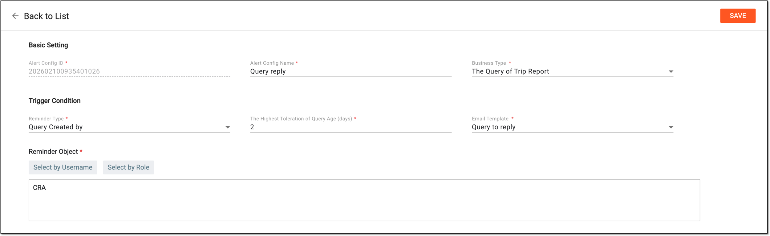 Updating query reminder