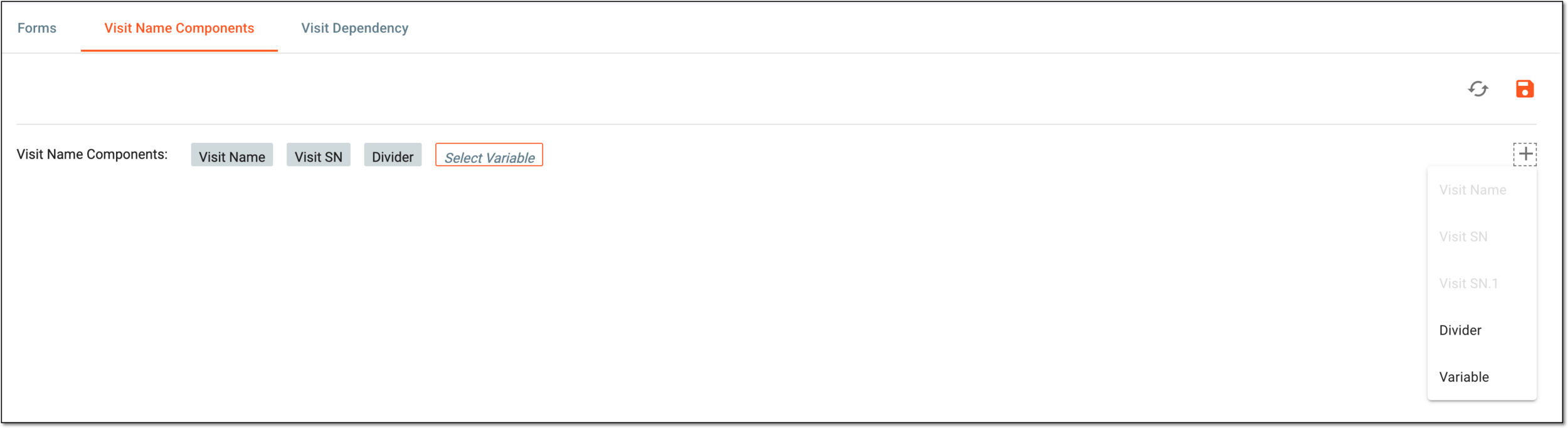 Defining naming convention for visit