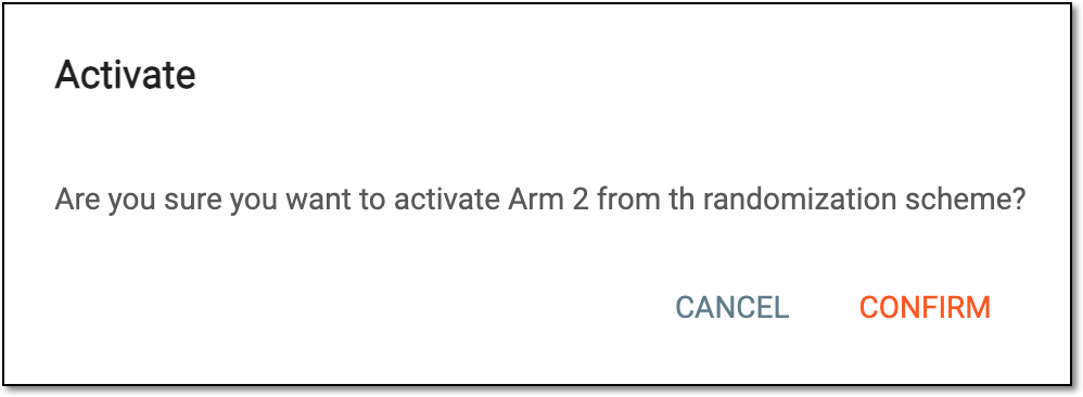 Confirming arm activation