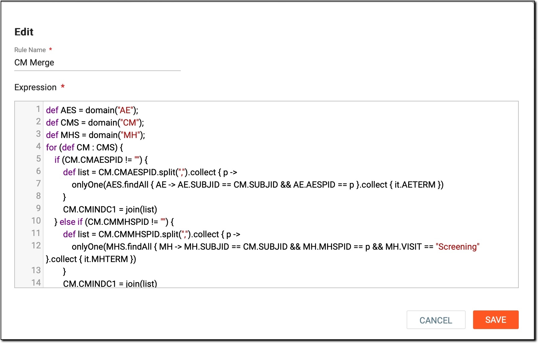 Modifying data processing rule