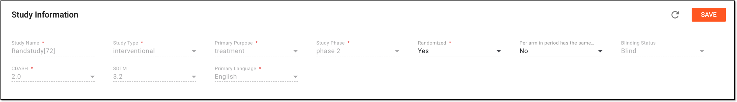 Configuring study information