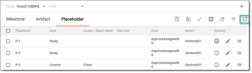 Exporting placeholder