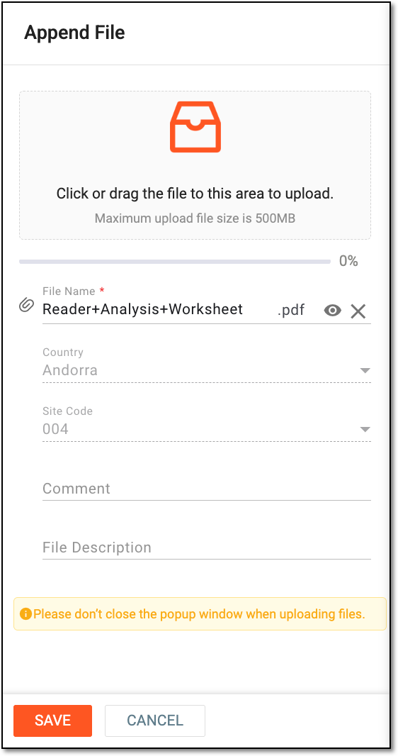 Appending files