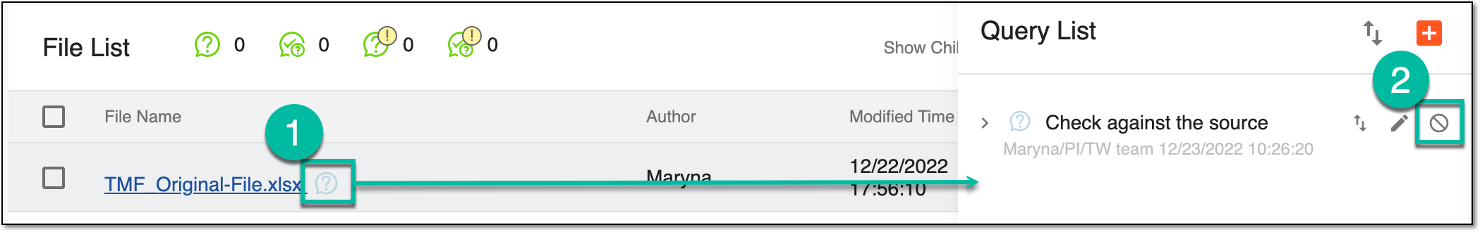 Selecting to close query