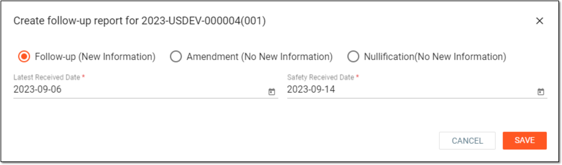 Generating follow-up report manually
