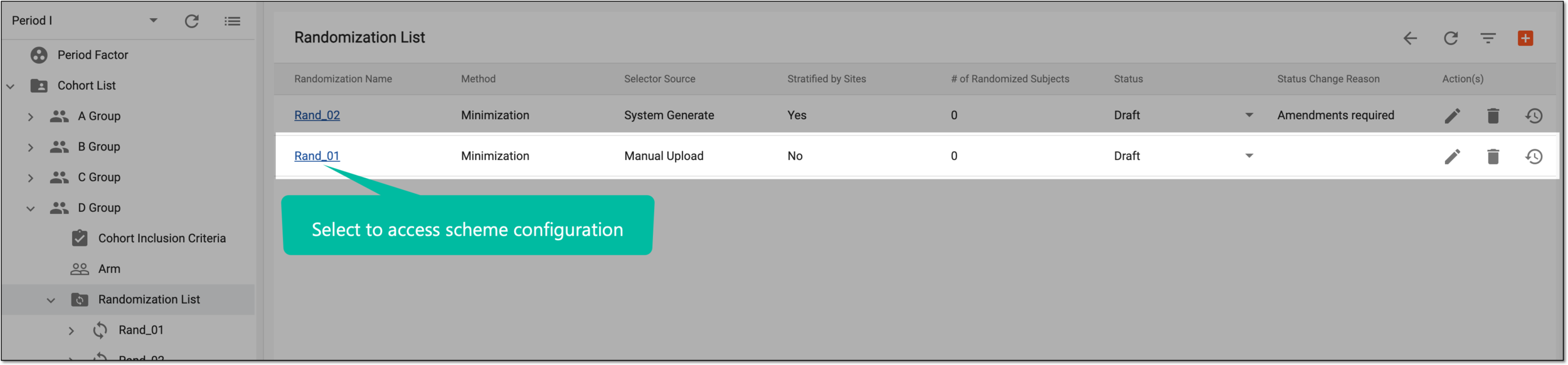 Accessing randomization scheme configurator