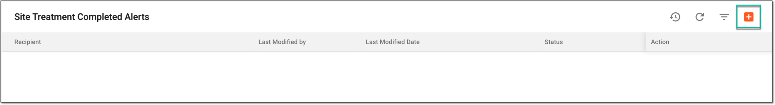 Selecting option to add site treatment completion alert
