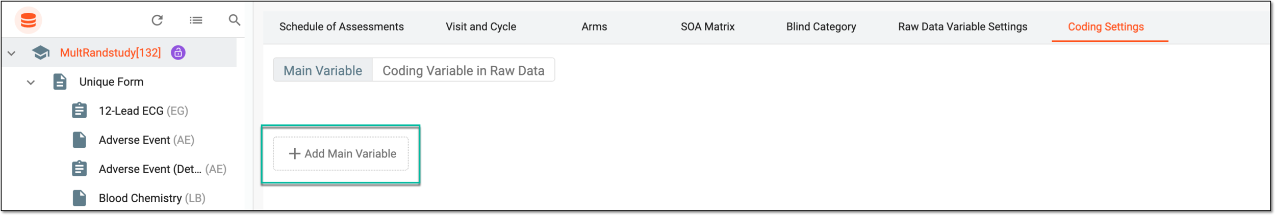 Adding main variable