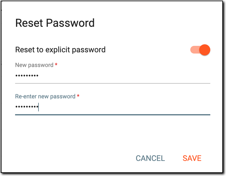 Resetting password details
