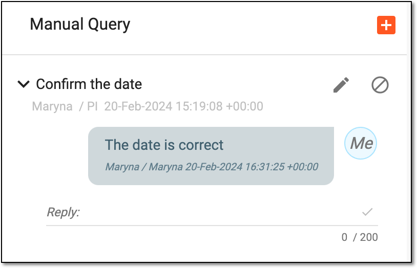 Replied query