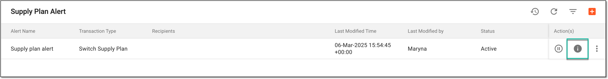 Selecting option to preview supply plan alert email