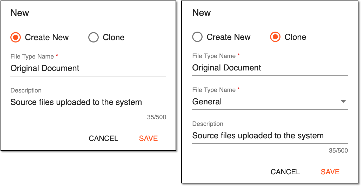 Creating new/cloning file type