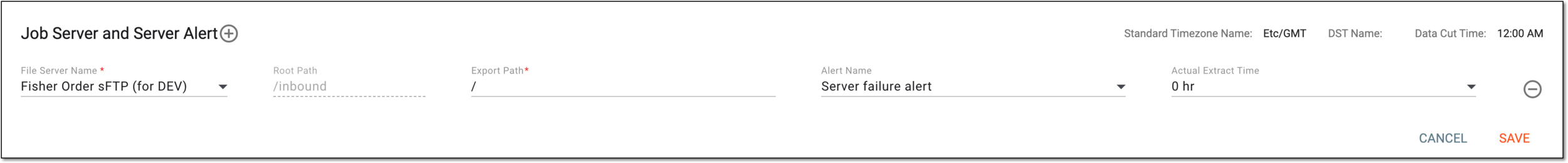 Associating data extraction job with server