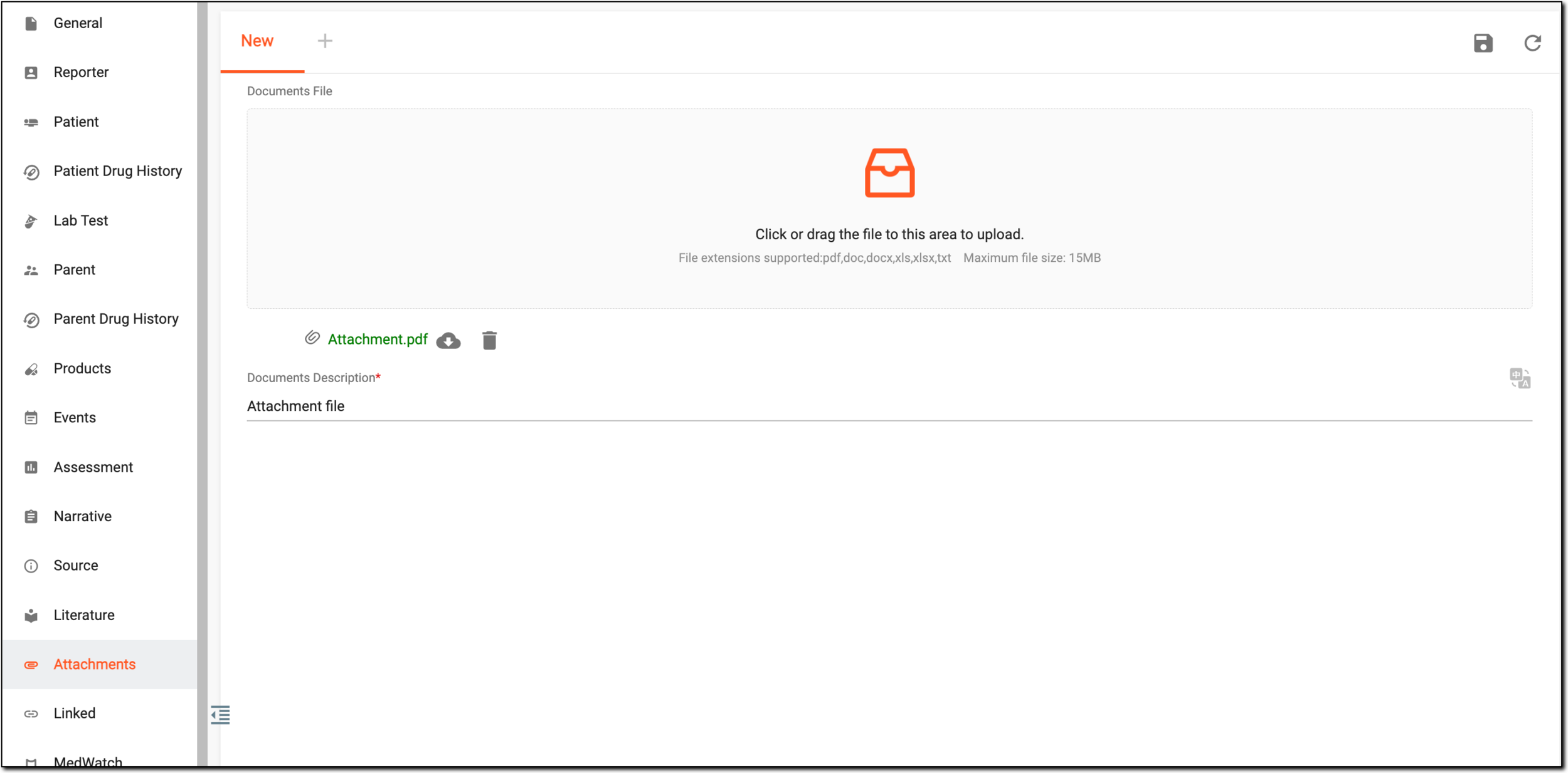 Uploading attachment